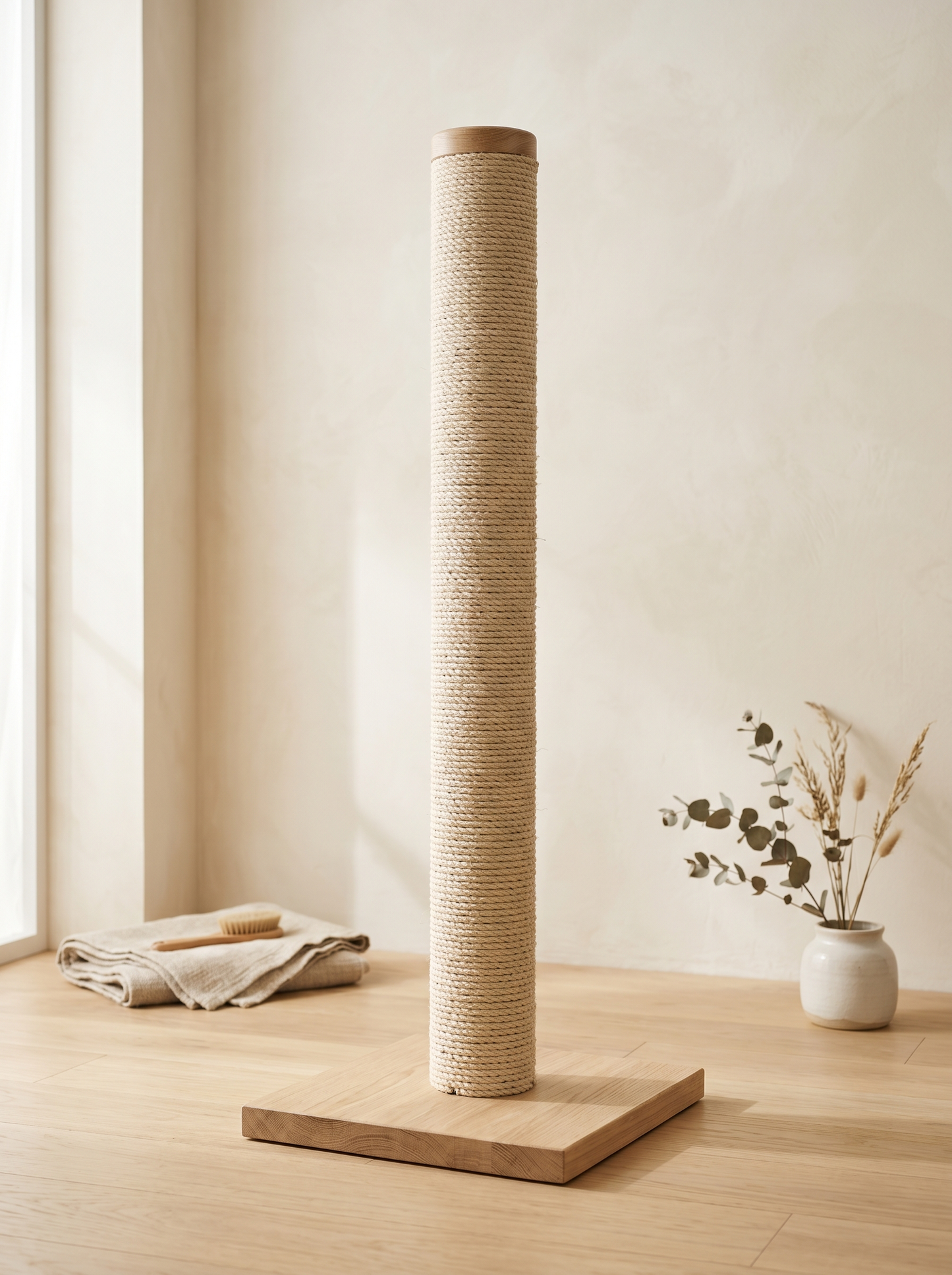 Tall sisal cat scratching tower