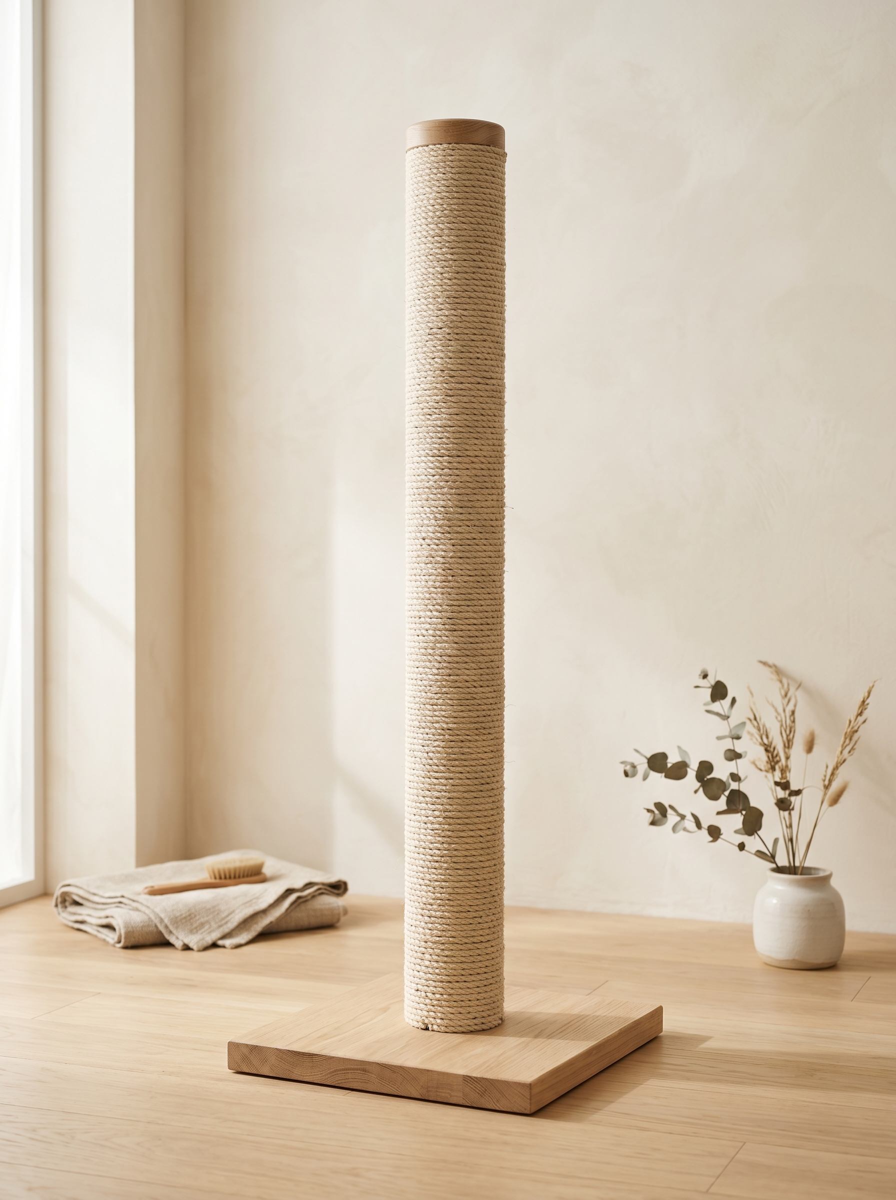 Tall sisal cat scratching tower